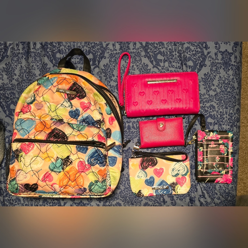Betsy Johnson Backpack w/wallets